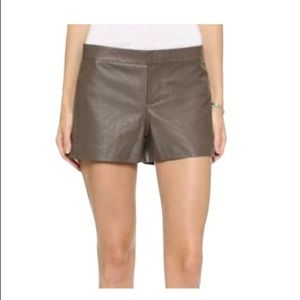 BB Dakota gray taupe "Bryn" leather shorts